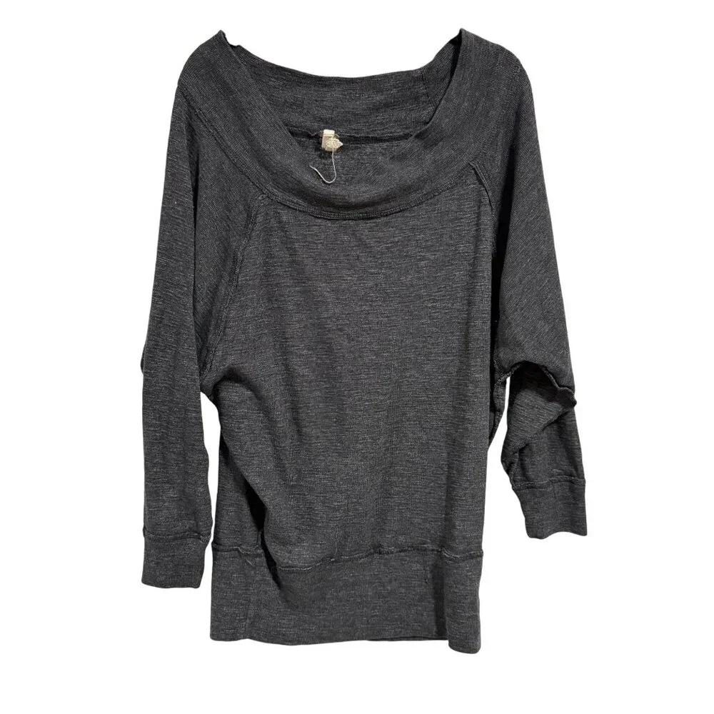 Free People We the Free‎ Willow Thermal Top Charcoal Gray Size M